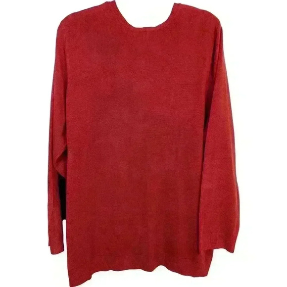 Croft & Barrow Women's Plus Cardigan, Extra Soft, Red, Size 2X, Acrylic - Picture 2 of 7